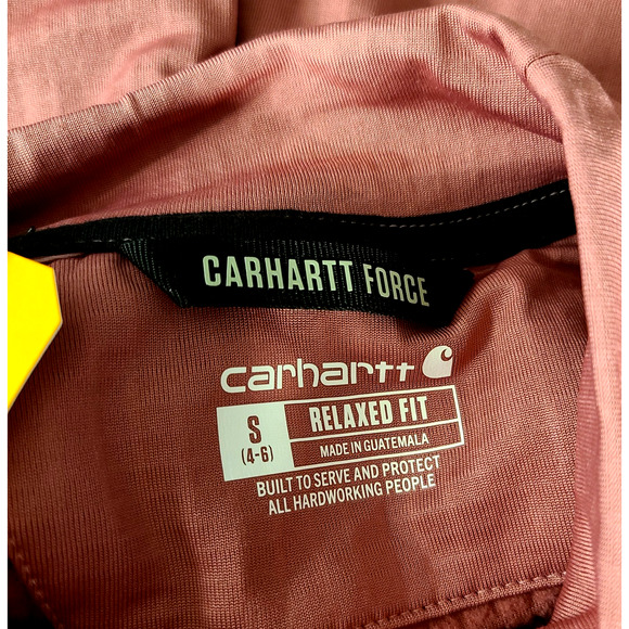 Carhartt Force Relaxed Fit Long Sleeve Pullover Mock Neck Sweatshirt Small Mauve - Picture 9 of 13